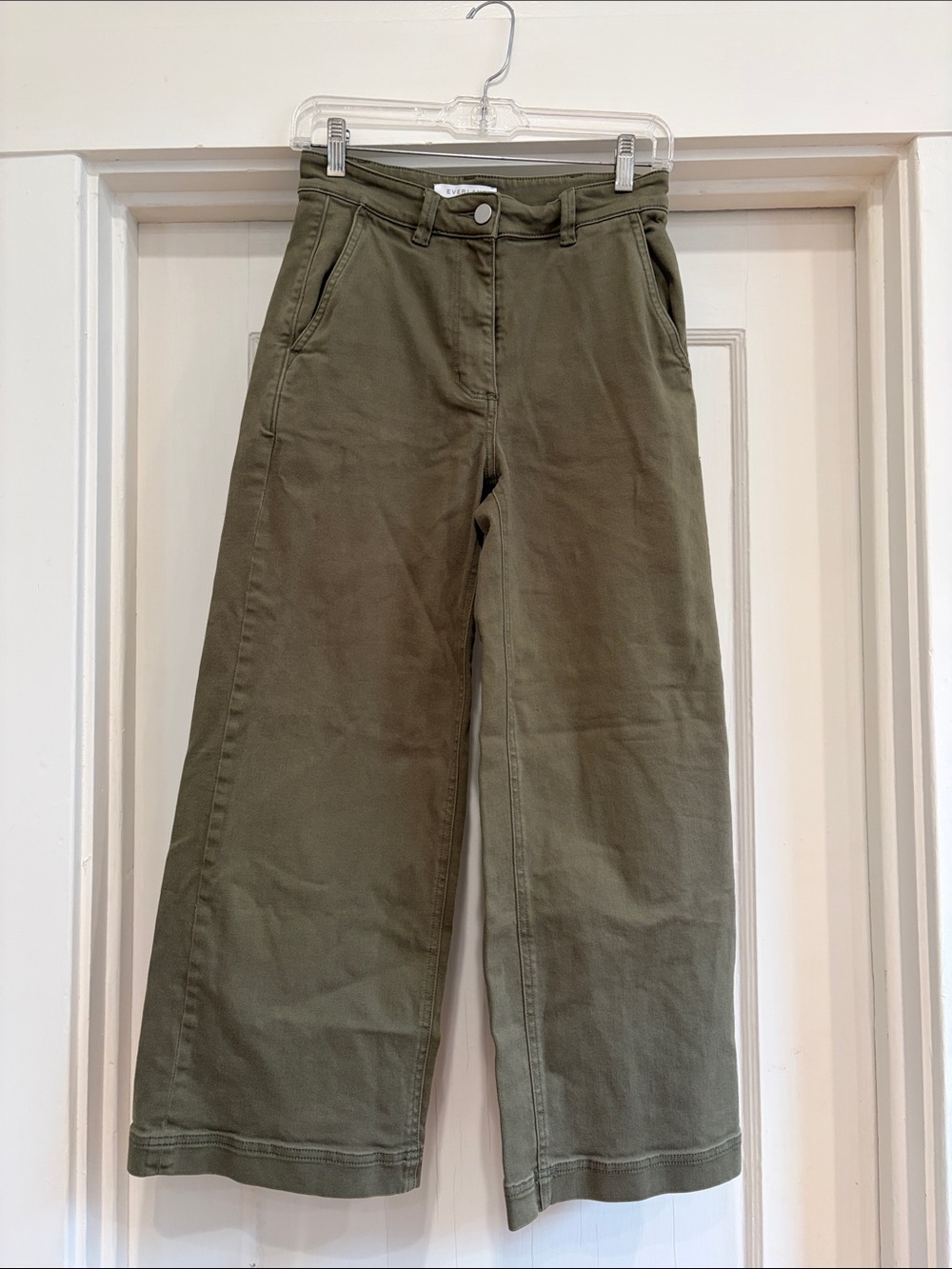 Everlane green utility cotton sailor pants, like new size 2